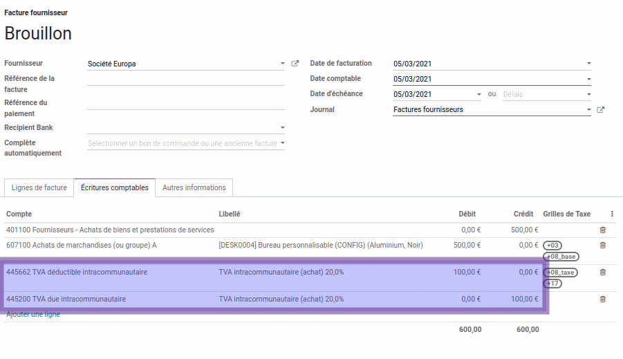 Saisir La TVA Intracommunautaire Sur Odoo Auneor Conseil Fr